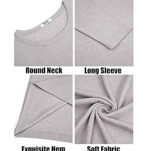 Camiseta Unisex de Manga Larga de Algodón Liso, Cuello Redondo, Básica, con Logotipo Personalizado, Proveedor al por Mayor OEM ODM - Product Image 6