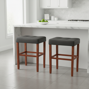 Taburete de Bar, Taburete de Cocina, Taburete de Bar Moderno Tapizado en Cuero PU sin Respaldo - Product Image 6