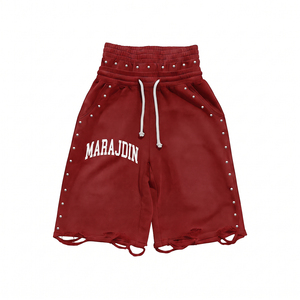 Pantalones Cortos Bermuda de Algodón para Hombre Marajdin, con Doble Cintura Ajustable, Decoración con Remaches, Estilo Casual - Product Image 6