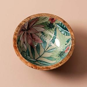 Tazón de Madera Artesanal para Aperitivos con Diseño de Estampado Verde, Multiusos, para Servir Frutas Secas y Ensaladas, para Cocina y Comedor - Product Image 6