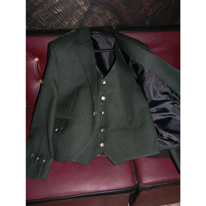 Gilet en laine tropicale vert à motif Argyle avec boutons Thistle, taille personnalisée, tenue écossaise irlandaise - Product Image 3