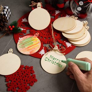 Tranches de bois minces panneau de projet artisanal contreplaqué inachevé pour la découpe au Laser bricolage ornements de noë<span class=keywords><strong>l</strong></span> en bois inachevé - Product Image 6