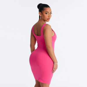 Nouvelle Collection 2026 – Robe moulante unie pour femme, longueur genou, taille basse, dos nu - Product Image 4