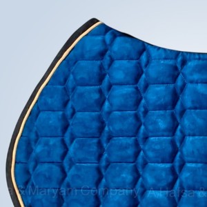 Tapis de selle anatomique en cuir suédé/tissu de qualité supérieure, matelassage hexagonal, pour le saut d'obstacles, vente en gros, logo personnalisé, OEM - Product Image 3