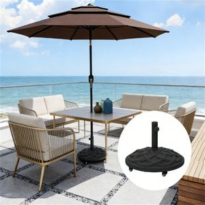 Supporto Circolare Nero per Ombrellone da Esterno con Base, Solo per Struttura Ombrellone da Patio, Balcone, Cortile - Product Image 1