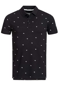 เสื้อเชิ้ตแขนสั้นสีดำสำหรับผู้ชาย ผ้าคอตตอนปิเก้เนื้อแน่น ดีไซน์ลำลอง ระบายอากาศได้ดี น้ำหนัก 240 กรัม บริการ OEM - Product Image 5