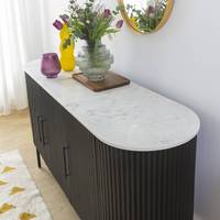 Buffet en métal et marbre blanc Vandana Radiant Stellar