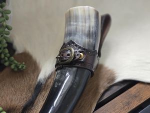 High Quality Handmade Organic Material Viking Horn <b>Beer</b> Drinking Reusable Nordic Marble Pattern Real Touch Gift Box Craft India - Product Image 5