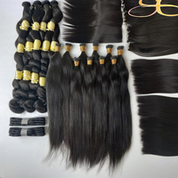 Cheveux humains vierges indiens Remy de qualité supérieure, directement de l'usine, en vrac, Genius Machine Double Weft, lisses et soyeux, ondulés, décolorés, longs, en diverses couleurs