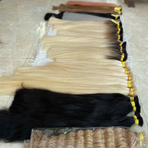 Cheveux humains vierges vietnamiens en vrac Rusahair, blonds, lisses, cuticules alignées, super double drawn, non-permés, à bandes adhésives, pour pose à la machine - Product Image 3