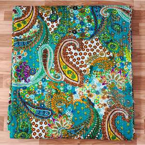 Exporters High-quality Comfortable Cotton Vintage Kantha <b>Quilt</b> Handmade <b>Throw</b> Bohemian Home Office Indian Style Paisley Print - Product Image 5