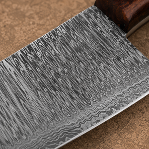 Custom Handmade Damascus Steel Serbian Chef <b>Knife</b> with Rosewood <b>Handle</b> Leather Sheath Butcher Meat Cleaver Kitchen <b>Knife</b> OEM ODM - Product Image 3