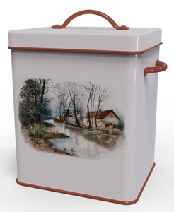 Country Kitchen Metal Storage Container with Rooster Design Flip Top Lid Rectangle Shape With Handle for Food Freshness Storage - Product Image 6