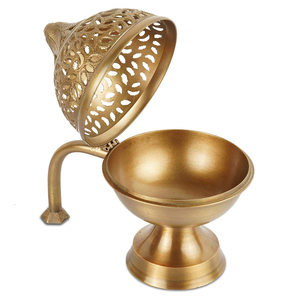 Silver Finished Aluminum Incense <b>Burner</b> With Double Tier Design <b>For</b> Aromatherapy Use All Season Home Decor - Product Image 5