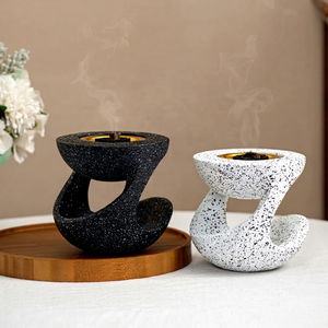 Brûleur d'encens en spirale Mubkhar spécial Ramadan, en aluminium doré, écologique, 100% naturel, anti-odeur, pour la décoration de la maison, style Moyen-Orient - Product Image 1