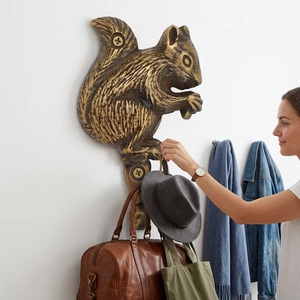 Vintage Cast Iron Squirrel Wall <b>Hook</b> Handcrafted Animal Design Wall Mounted <b>Coat</b> & Hat Hanger <b>Decorative</b> Storage - Product Image 2