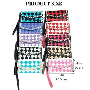 Cartera Larga de Cuero Genuino Estilo Occidental para Mujer, Nueva Cartera de Cuero a Cuadros con Ranuras para Teléfono y Tarjetas, con Correa para la Muñeca - Product Image 2