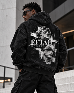 Sweat à capuche noir oversize délavé pour homme, imprimé statue grecque au dos, streetwear, pull, prix de gros personnalisé, prix abordable, OEM - Product Image 2