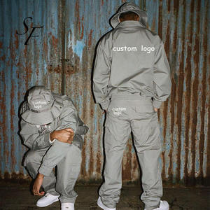 Conjunto Deportivo de Invierno para Hombre, Diseño Nuevo, con Capucha y Cierre, Reversible, Resistente al Viento, con Chaqueta y Pantalones Deportivos - Product Image 1