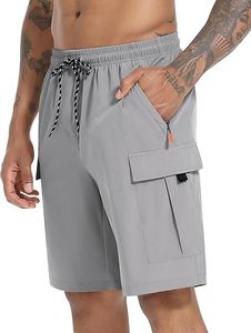Men <b>Cargo</b> <b>Shorts</b> Drawstring Waist Quick Dry <b>Lightweight</b> Stretch Bermuda <b>Short</b> for Outdoor Casual Wear - Product Image 4
