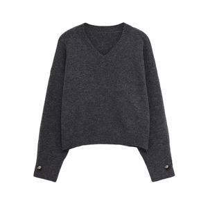 Suéter de Punto de Manga Larga para Mujer, Novedades de Invierno 2025, con Logotipo Frontal - Product Image 1