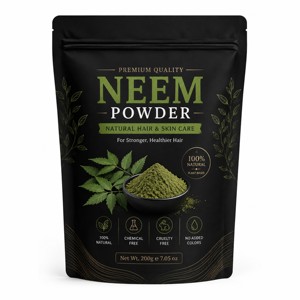 Polvo de Neem Puro de Marca Privada OEM, Polvo de Hoja de Neem de Grado Alimenticio Natural para Nutrición Herbal, Mezclas de Bienestar y Alimentos Funcionales - Product Image 1
