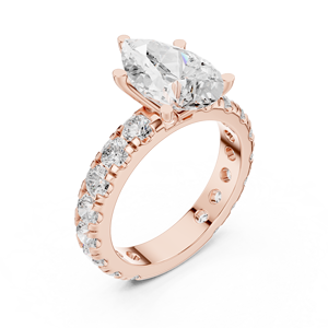 Anillo de Compromiso Aries Jewel de Lujo con Diamante Cultivado en Laboratorio de 3 Quilates, Corte Pera, Grado E VS, Oro Sólido de 14K, Joyería Fina para Regalo - Product Image 6