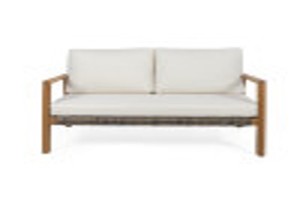 Sofá de Madera de Acacia para Exteriores, Sillón de Patio de Madera Maciza con Cojín, Muebles Contemporáneos para Balcón - Product Image 1