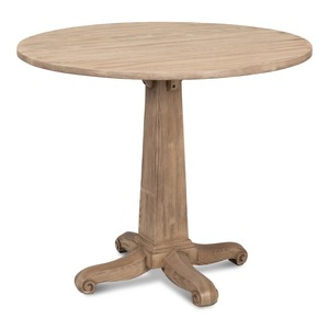 Mesa Clásica de Madera de Teca con Base de Pedestal Tallada, Mesa de Comedor de Madera Sólida para Restaurante, Cafetería, Hotel y Muebles de Interior - Product Image 4