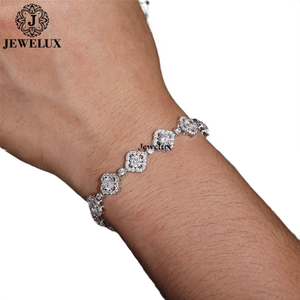 Premium Style Moissanite Tennis <b>Bracelet</b> for Unisex Continuous Sparkle Stones <b>Silver</b> Plated IGI Certified Wedding Gift - Product Image 5