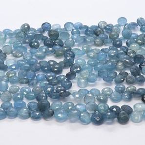 Cuentas facetadas en forma de corazón de aguamarina musgosa, cuentas briolette de aguamarina musgosa natural con corte lateral en forma de corazón, tira de 8 pulgadas para la fabricación de joyería. - Product Image 5