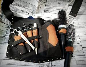 Étui à ciseaux de barbier en cuir robuste, sac à outils professionnel pour coiffeur, étui pour ciseaux et peignes LBSH-0008 - Product Image 1