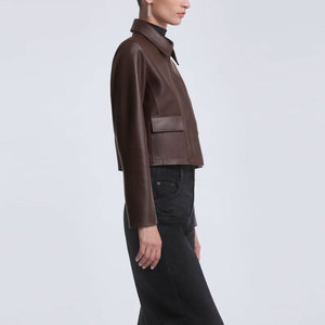 Chaquetas de Cuero Cortas para Mujer, a la Moda, de Manga Larga, de Alta Calidad, en Oferta - Product Image 4