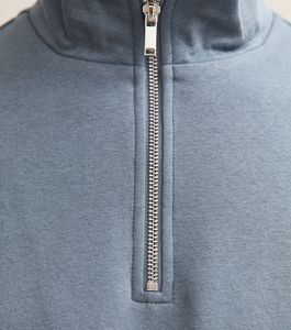 Custom Wholesale <b>Pullover</b> Zip up Air Layer Knit Cotton Sweatshirt <b>Men</b> Casual Quarter Zip <b>Men's</b> Hoodies Sweatshirts - Product Image 2