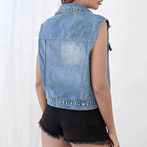 Chaleco Vaquero de Alta Calidad, Diseño Personalizado y Logotipo, Tallas Grandes, Informal, Ecológico, para Invierno, Venta al Por Mayor Directo de Fábrica - Product Image 4