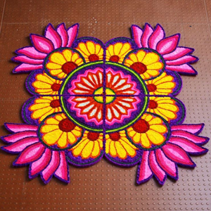 Tapis de sol Diwali Rangoli personnalisé et lavable pour l'entrée de la maison, le temple, la salle de Pooja et la décoration traditionnelle des festivals indiens - Product Image 5