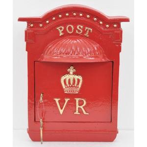 Boîte aux lettres robuste rouge, revêtement de qualité supérieure, pour jardin, fixation murale, style antique, abordable, pour décorations de Noël et de fêtes. - Product Image 5