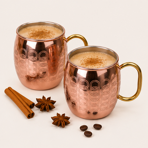 Mug en cuivre artisanal pour Moscow Mule avec un design unique en relief et une poignée robuste en laiton, tasse à bière pour bar à domicile - Product Image 4