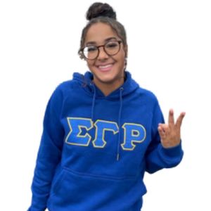 Sweat-shirt à capuche bleu royal Sigma Gamma Rho SGRho, vêtements grecs haut de gamme, sweat-shirt élégant pour sororité - Product Image 6