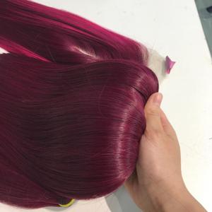 Set Making Ombre <b>Burgundy</b> Color With Birthmark Highlight Color Hair Extensions, Wholesales Price - Product Image 2