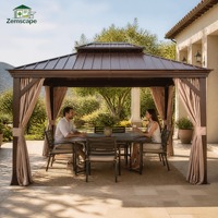 Pergola de jardin en aluminium à double toit de qualité supérieure, durable et personnalisable pour une utilisation en extérieur, dans la cour, sur la terrasse ou le patio.