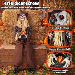 Spaventapasseri Animatronico di Halloween con Ciotola per Caramelle - Product Image 3
