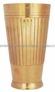 Brass Material Water <b>Glass</b> With Engraving Design Metal Drinking <b>Glass</b> With Polish And Gold Color Brass Antique Finished - Product Image 6