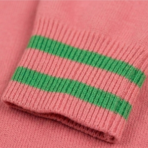 Cárdigan de punto con cuello en V, rosa y verde, con logotipo personalizado, para mujer, informal, de manga larga, color sólido, de algodón transpirable para invierno. - Product Image 6