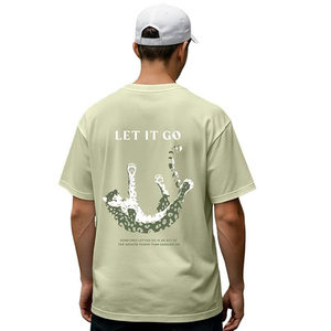 Camiseta de Algodón de Manga Corta con Cuello Redondo y Color Sólido para Hombre, Corte Regular, Transpirable, Estilo Informal, Tejido de Punto Liso - Product Image 2