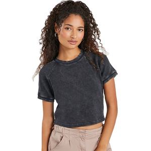 เสื้อครอปท็อปผู้หญิงทรงปกติ คอโอ แบบยืดหยุ่น ซัมเมอร์ 2026 แฟชั่นสไตล์วินเทจ ล้างสีแบบแอซิดวอช ความยาวสั้น ผลิตตามสั่ง ราคาโรงงาน ขายส่ง - Product Image 5