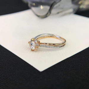 Anillo de Compromiso con Diamante de Laboratorio de 1.40 Quilates, Halo Floral con Banda Trenzada, Anillo de Boda Vintage, Certificado IGI, Anillo de Oro Sólido de 14k - Product Image 1
