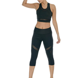 Conjunto de Yoga para Mujer, Diseño Moderno, Cintura Elástica, Ecológico y Transpirable, 2 Piezas, para Venta al Por Mayor - Product Image 1