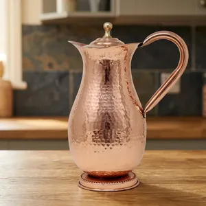 Jarra de Agua de Cobre Puro de Alta Calidad con Asa de Latón, Diseño Tradicional para el Hogar, Cocina, Hotel, Restaurante y Uso en la Comedor - Product Image 2