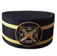Gorra Masónica de Caballero Templario/Comandante con Diseño Personalizado de Cruz de la Pasión y Corona, Sombrero Masónico Informal